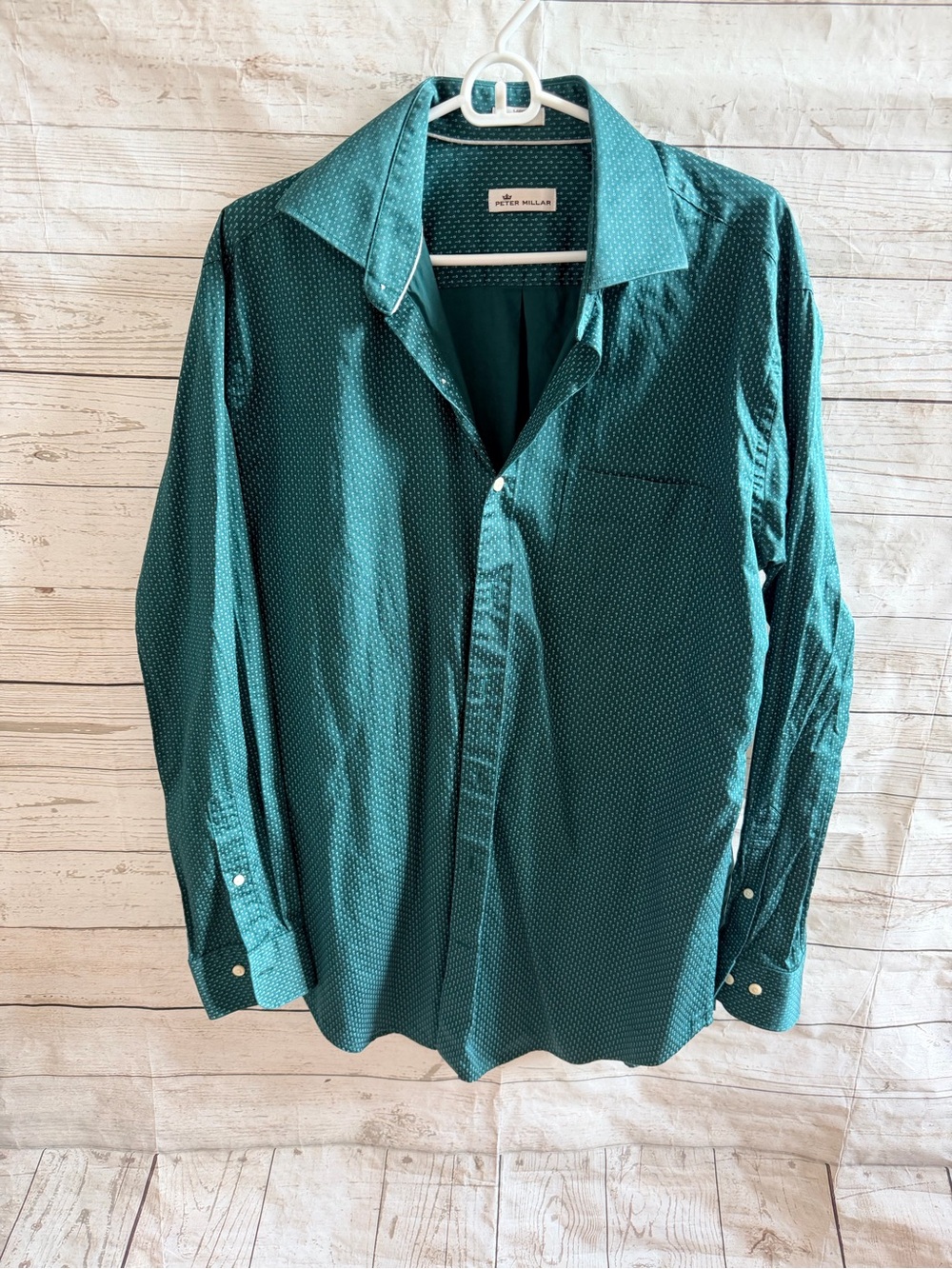 Peter Millar Teal Patterned Men's Dress Shirt